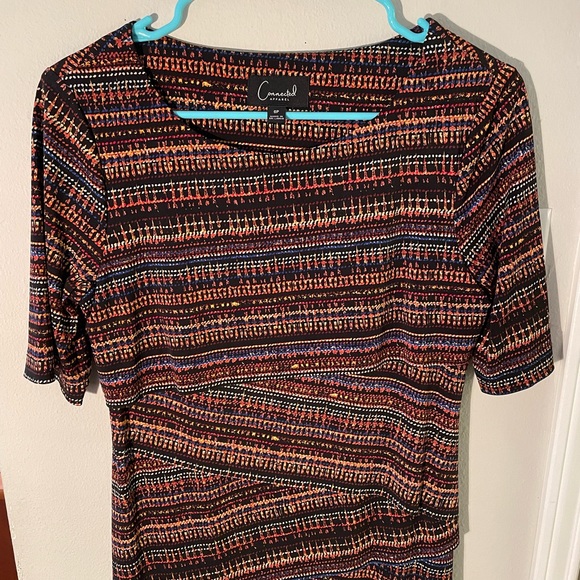 Connected multi color patterned dress. Beautiful fit and flattering on. - Picture 2 of 3